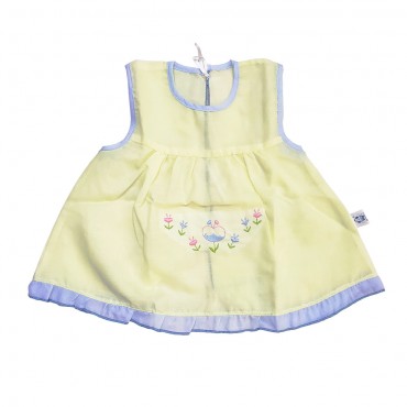 Flower Embroidered Sleeveless Mix Colours Cotton Frocks For New Born Baby Girl - (Pack Of 6)