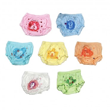 Sunday To Monday Printed Colour Girls Panty For New Born - (Pack Of 7) (Large size: 6-9months)