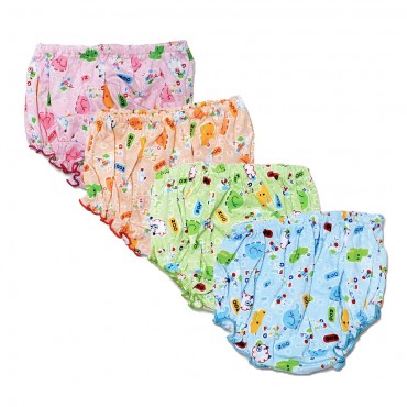 Zoo Printed Mix Colour Girls Panty For New Born - (Pack Of 4) (Size: 12-18months)