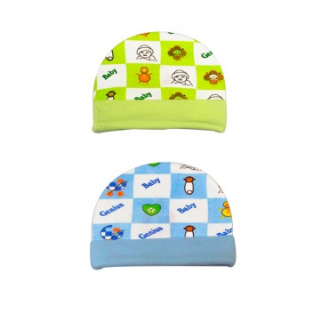 Comfortable Kids Cap for newborn - Genius Baby Print, pack of 4