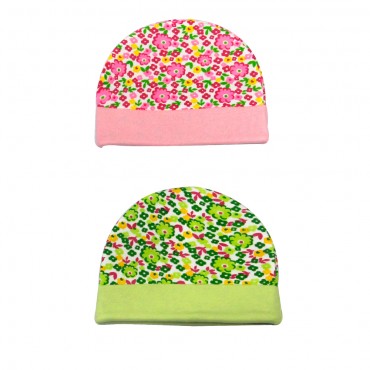 Comfortable Kids Cap for newborn - Flower Mix Color Print, pack of 4
