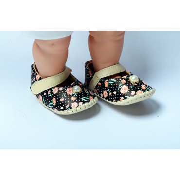 Baby Belly Shoes Black Flower