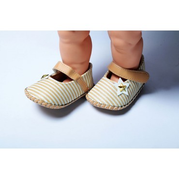 Baby Belly Shoes Brown Stripe Star  