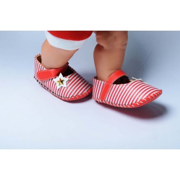 Baby Belly Shoes Red Stripe Star