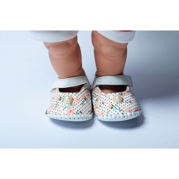 Baby Belly Shoes White Flower 