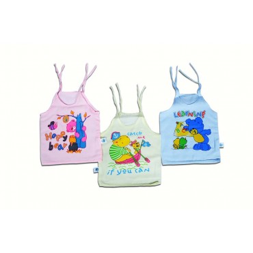 Super Soft Cotton Jhablas With String For Infants (Yellow, Blue, Pink)