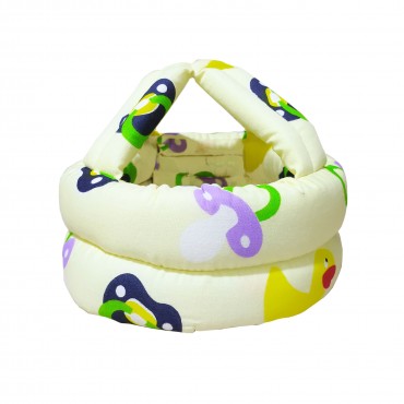 Yellow Colour Duck Printed Baby Safety Lightweight Helmet