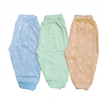 Unisex Relaxed Pajama Pants for Infants. Cycle, Car & Boat Print. Pack of 3 - Large Size