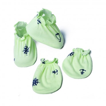 Creative Baby Booties And Mittens Set - ANCHOR (255 - GREEN, BLUE, LEMON)