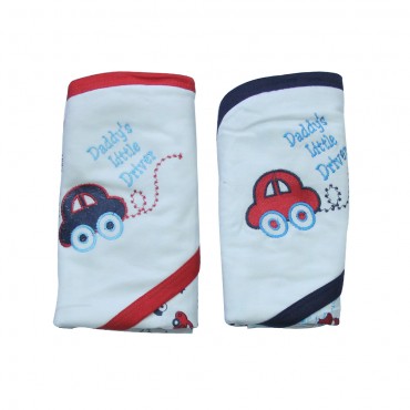 Unique Hooded Towels for Infants, Daddy's Little - RED, NAVY BLUE (Pack of 2 Towels)