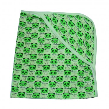 Cotton Hooded Towels for Toddlers, Panda Print - GREEN, DARK PINK (Pack of 2 Towels)