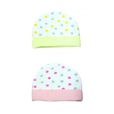 Comfortable Kids Cap for newborn - Baby Dots Print, pack of 4