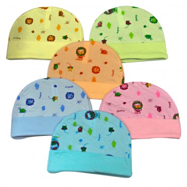 Unisex Baby Caps for boy and girl - Be Good Print, pack of 6