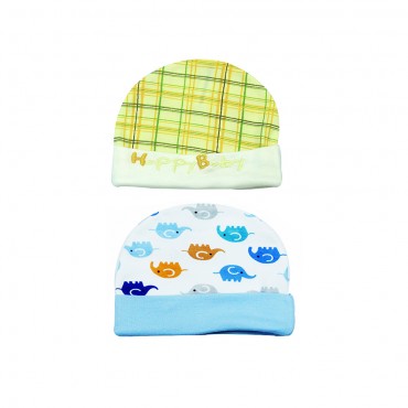Comfortable Kids Cap for newborn - Happy Birthday, Daddy Mummy Print, pack of 4