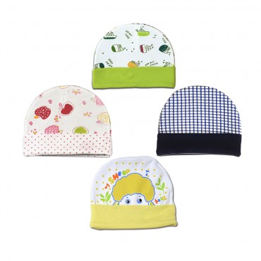 Comfortable Kids Cap for newborn - Cruise, Sheep Print, pack of 4